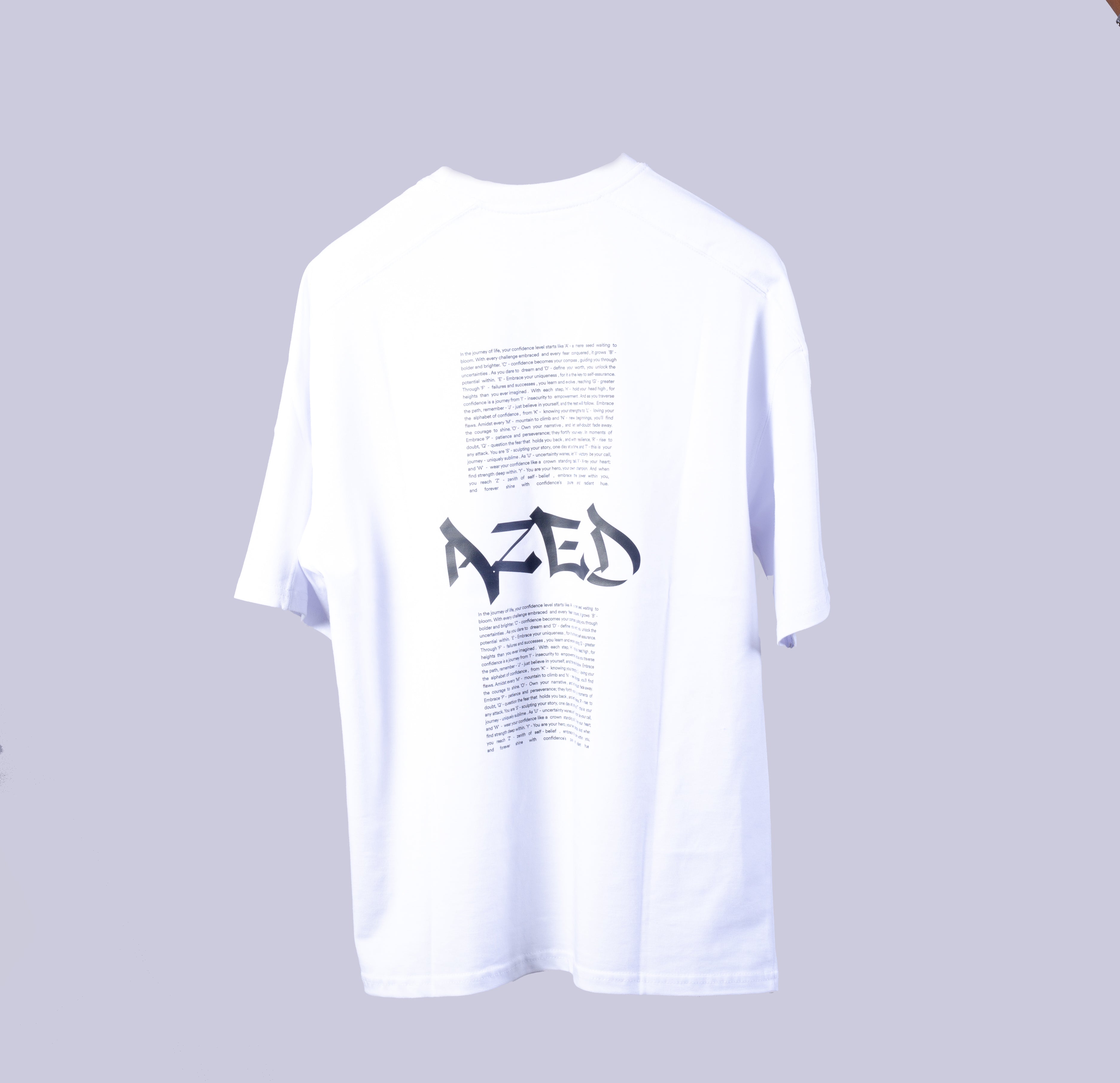 AZED® Text Manifest T-Shirt — White Edition