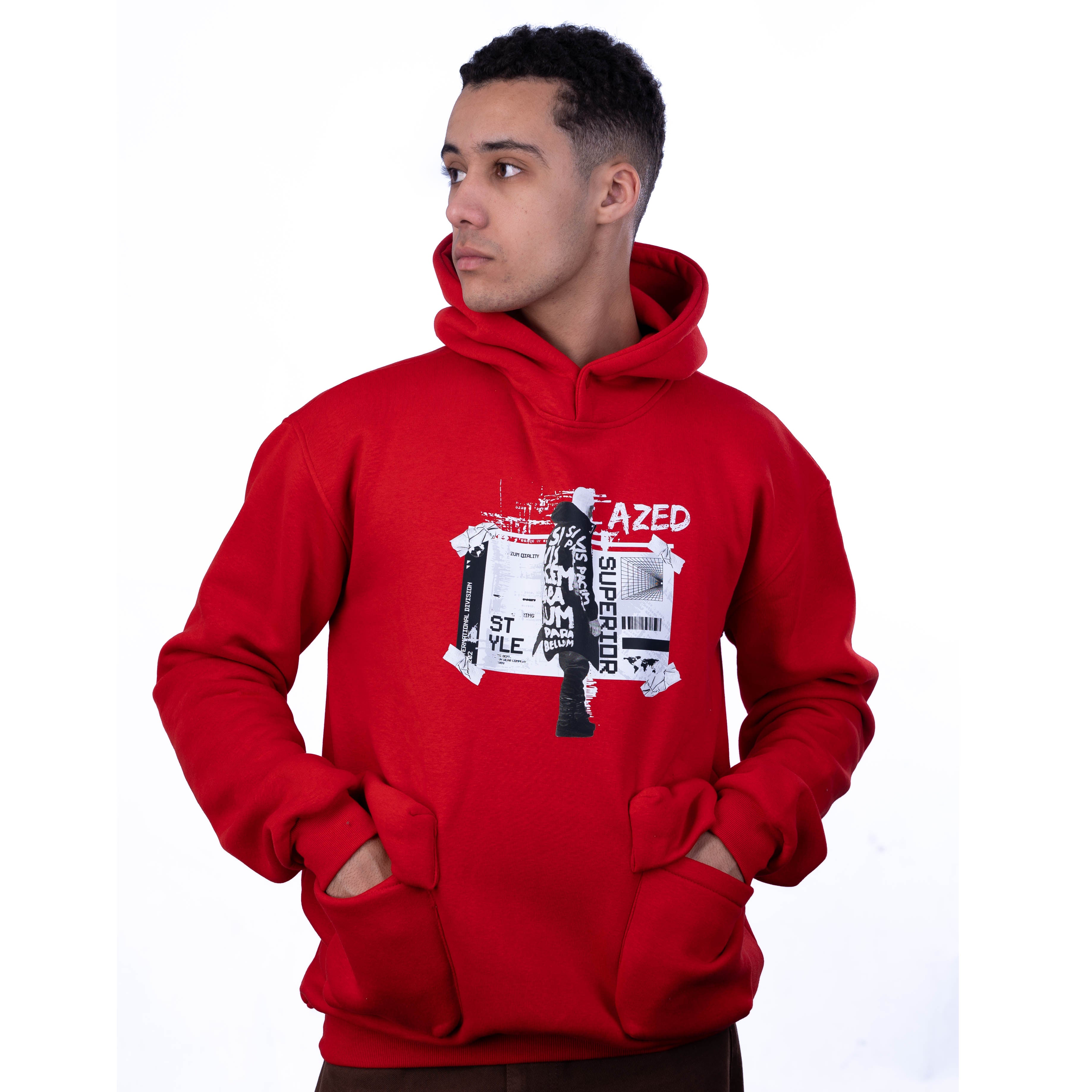AZED® Urban Collage Hoodie — Red Edition