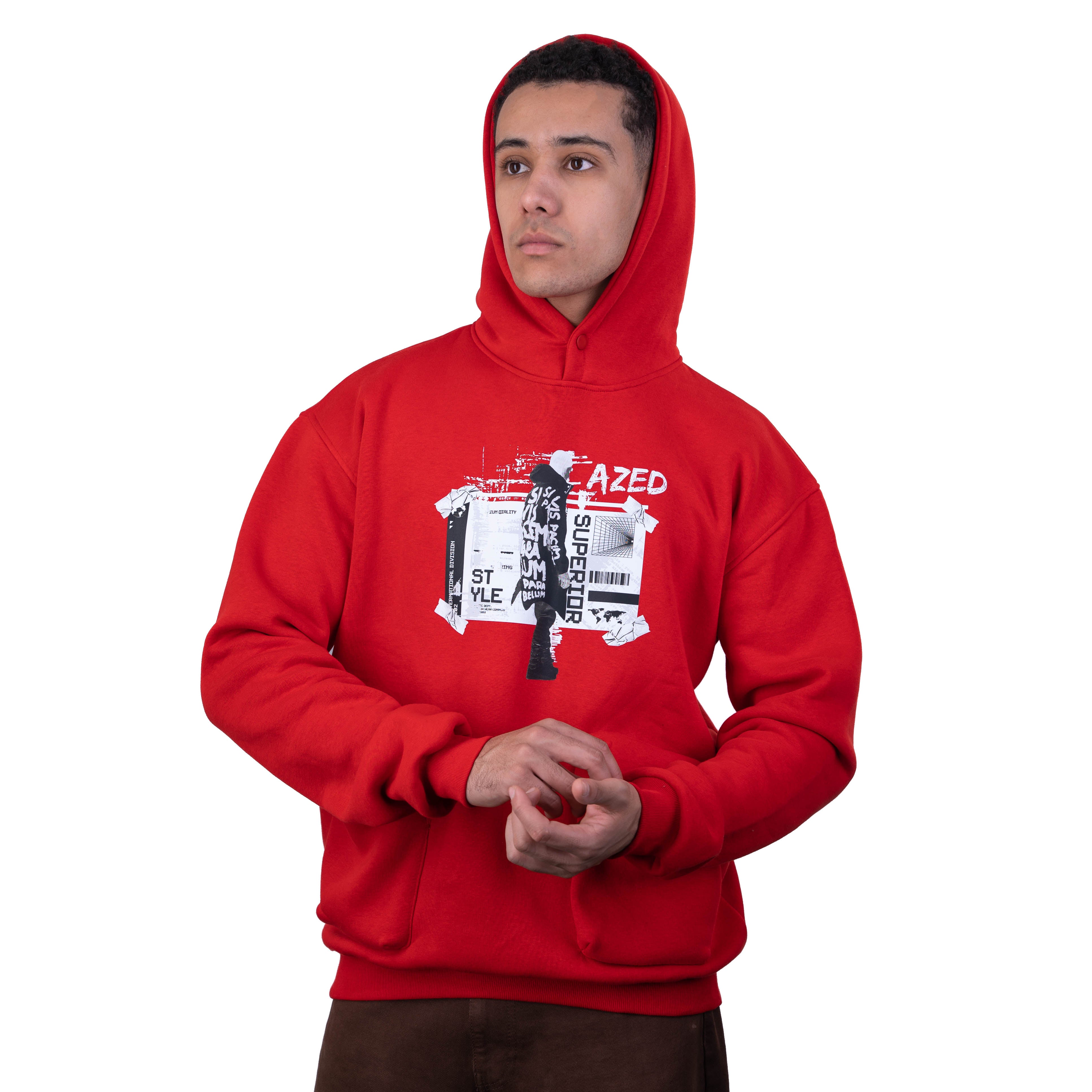 AZED® Urban Collage Hoodie — Red Edition