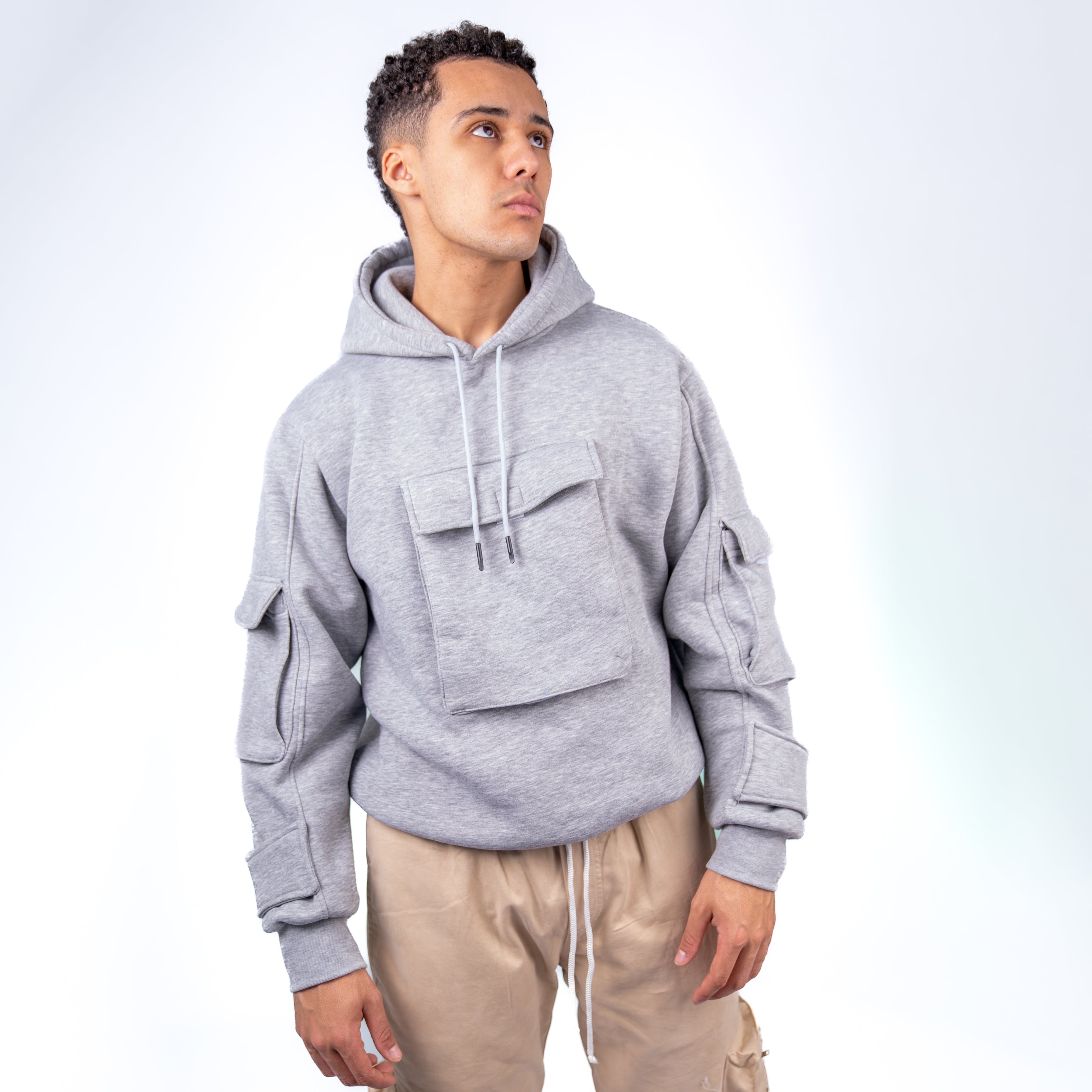 AZED® Utility Hoodie — Grey Cargo Edition