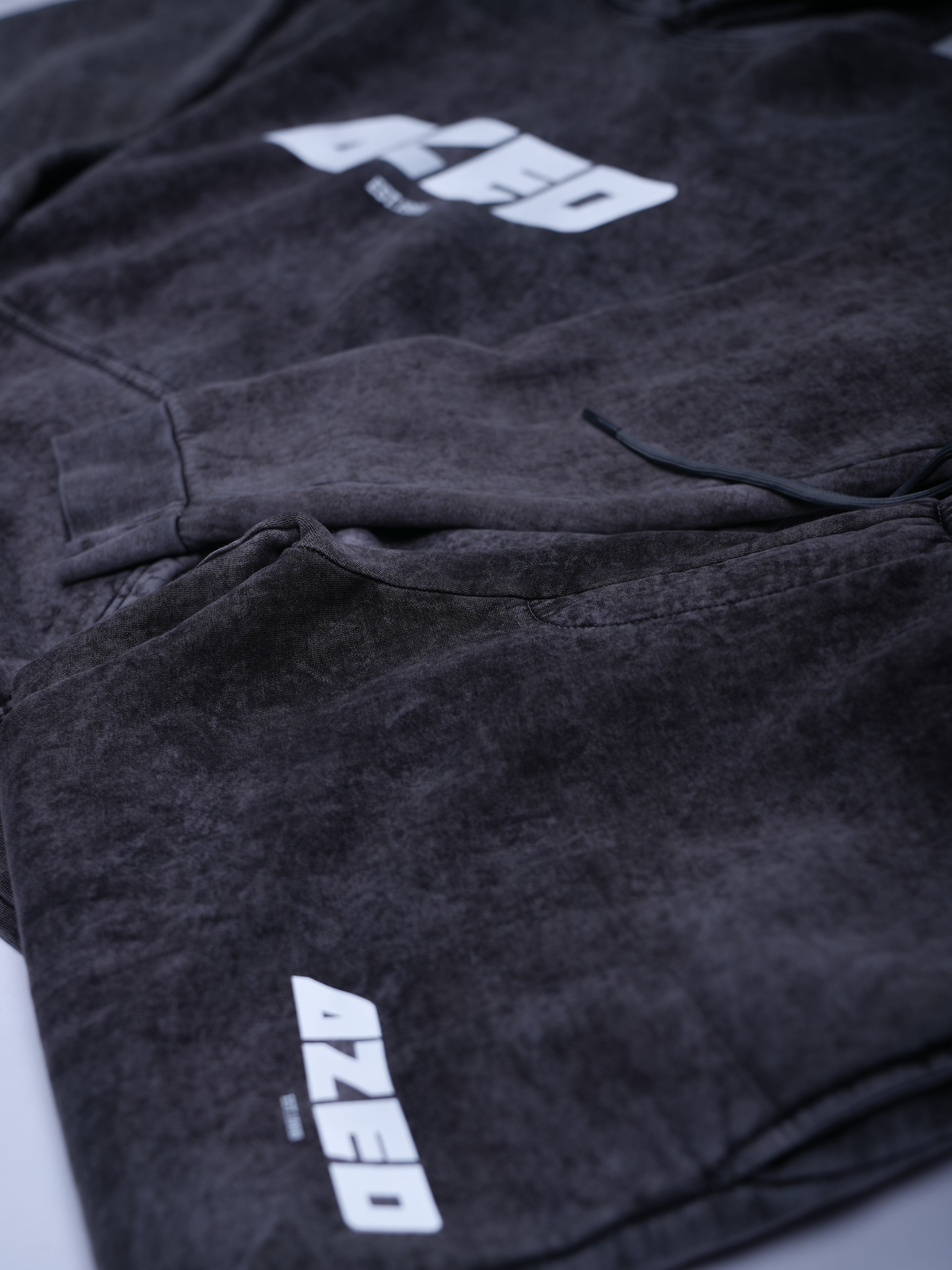 AZED Winter Set Stone Washed Hoodie&Pants Dark Grey