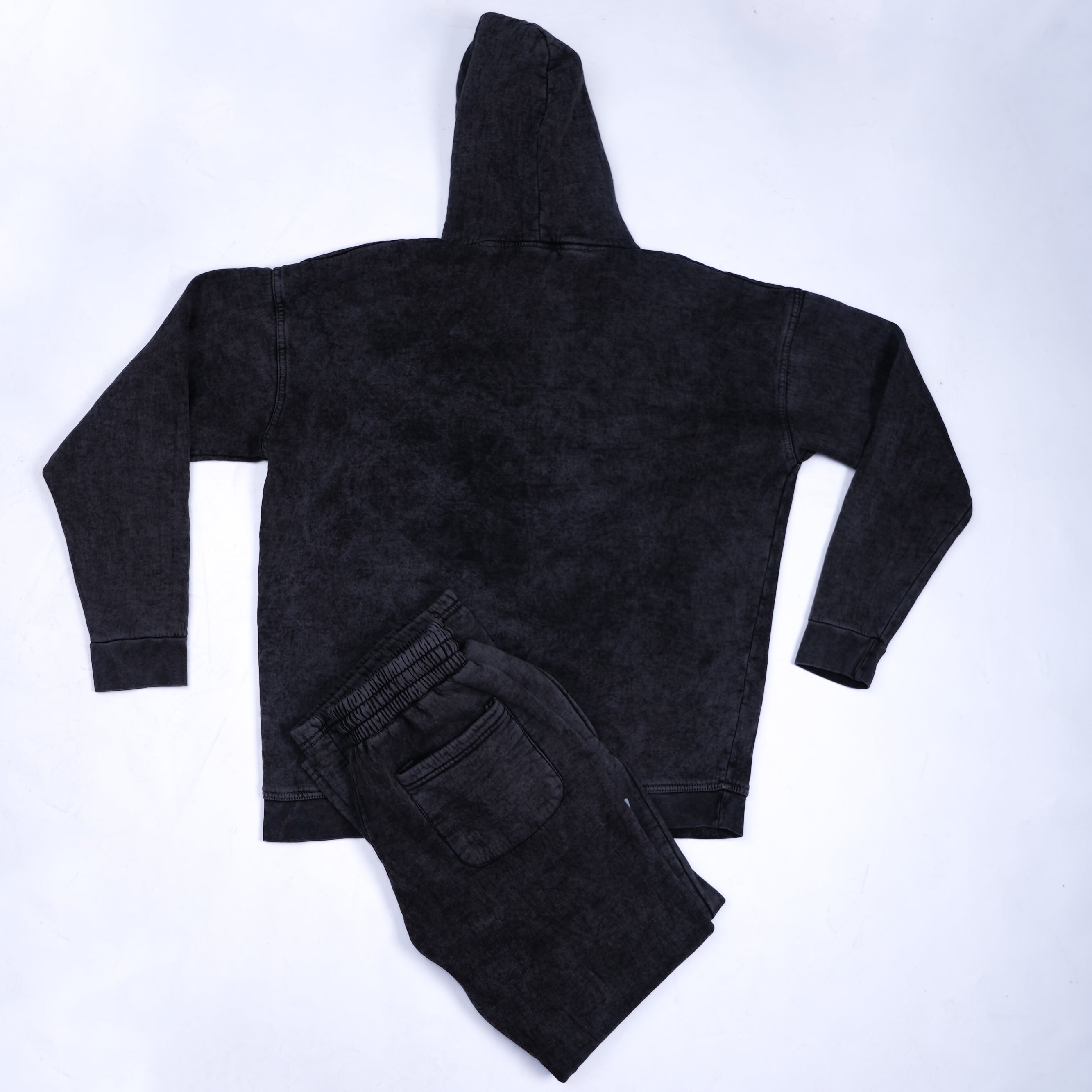 AZED Winter Set Stone Washed Hoodie&Pants Dark Grey
