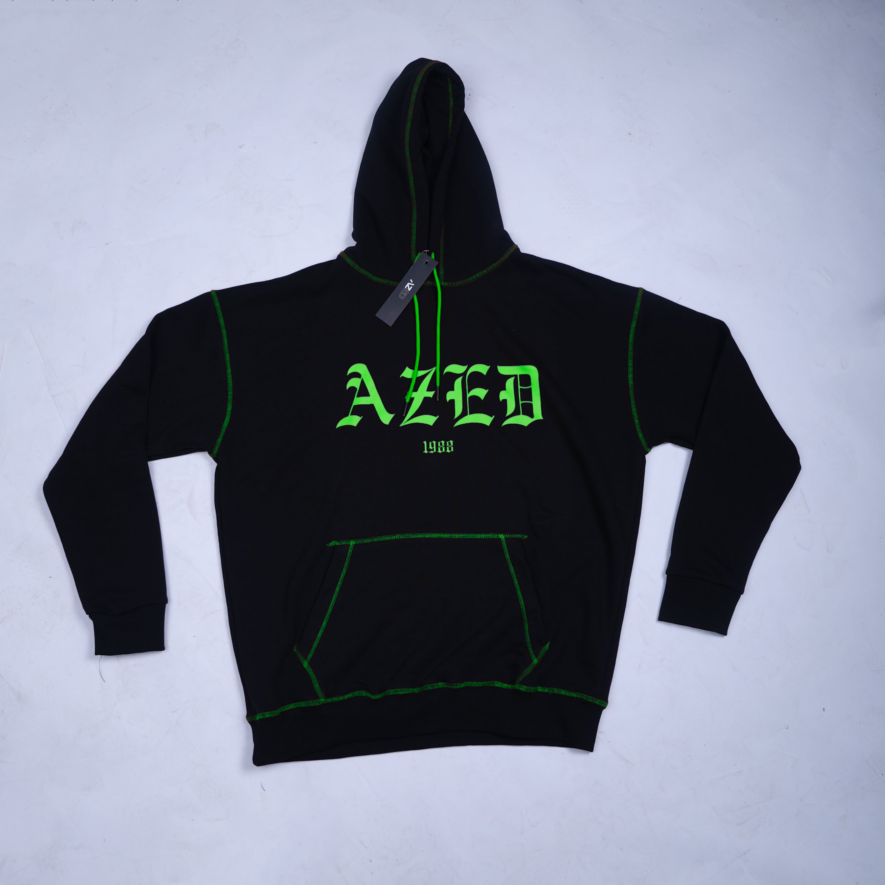 AZED® Hoodie — Black & Neon Green Edition