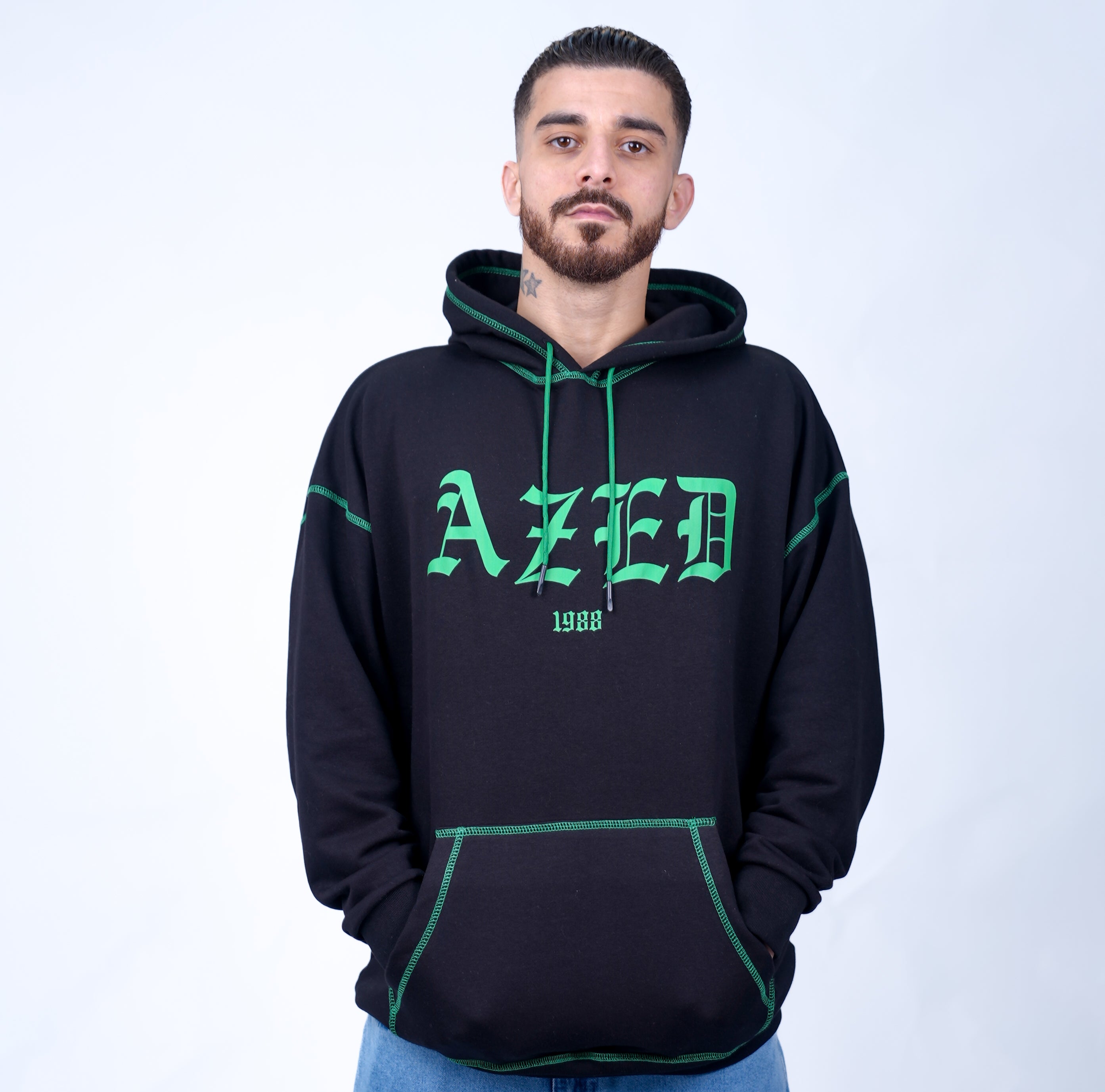 AZED® Hoodie — Black & Neon Green Edition