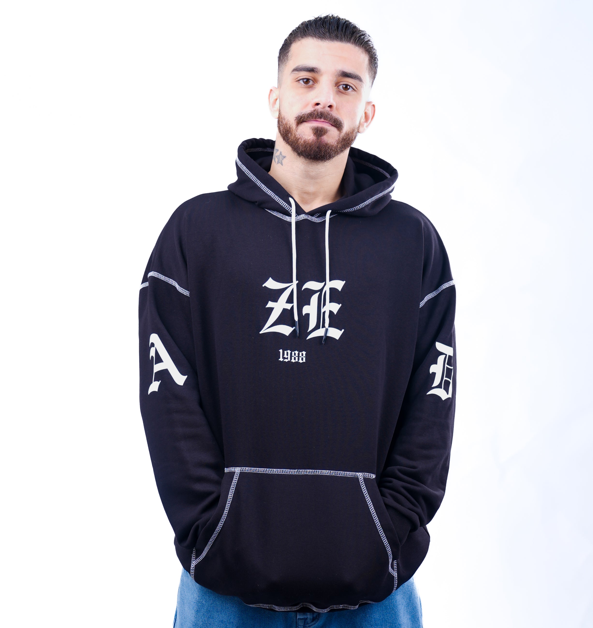 AZED® ZE Hoodie — Black & White Edition