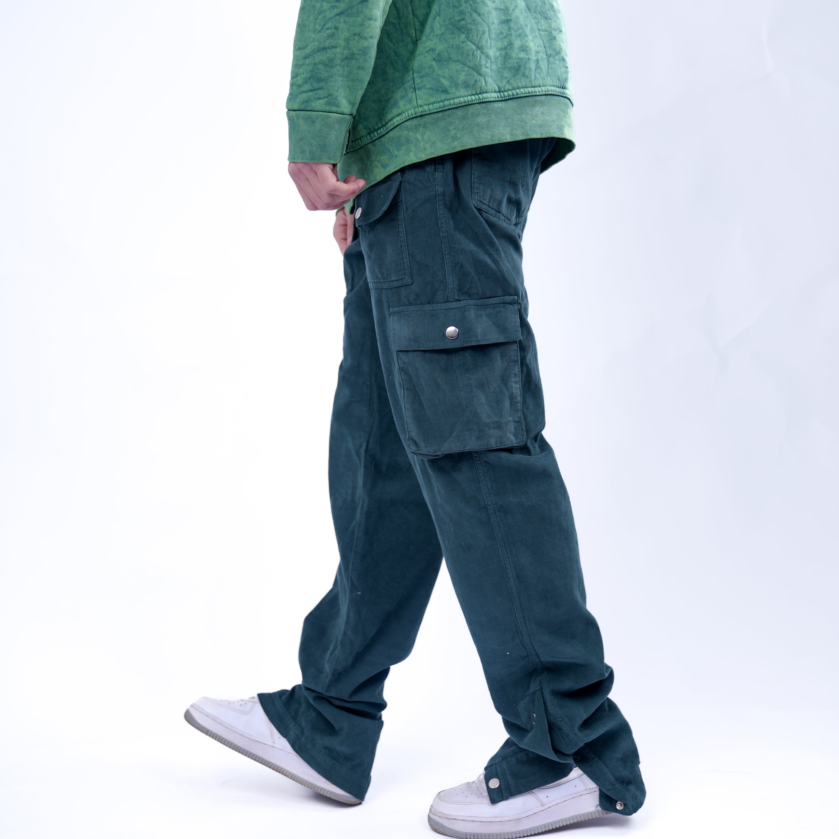 AZED® Corduroy Cargo Pants — Forest Green