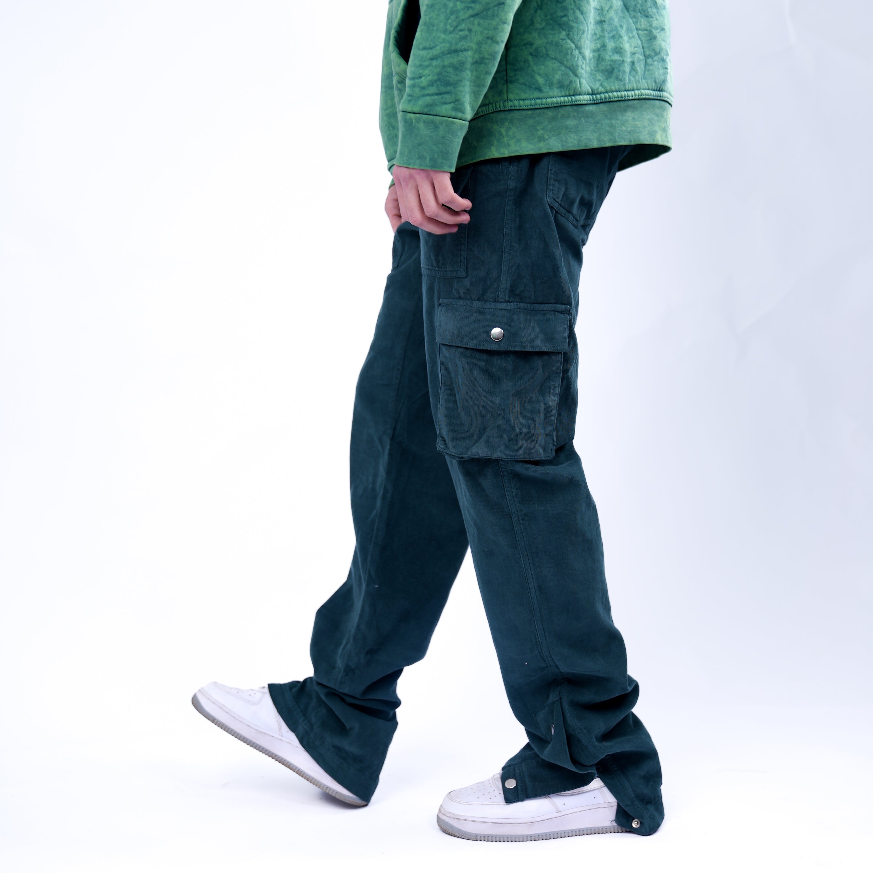 AZED® Corduroy Cargo Pants — Forest Green