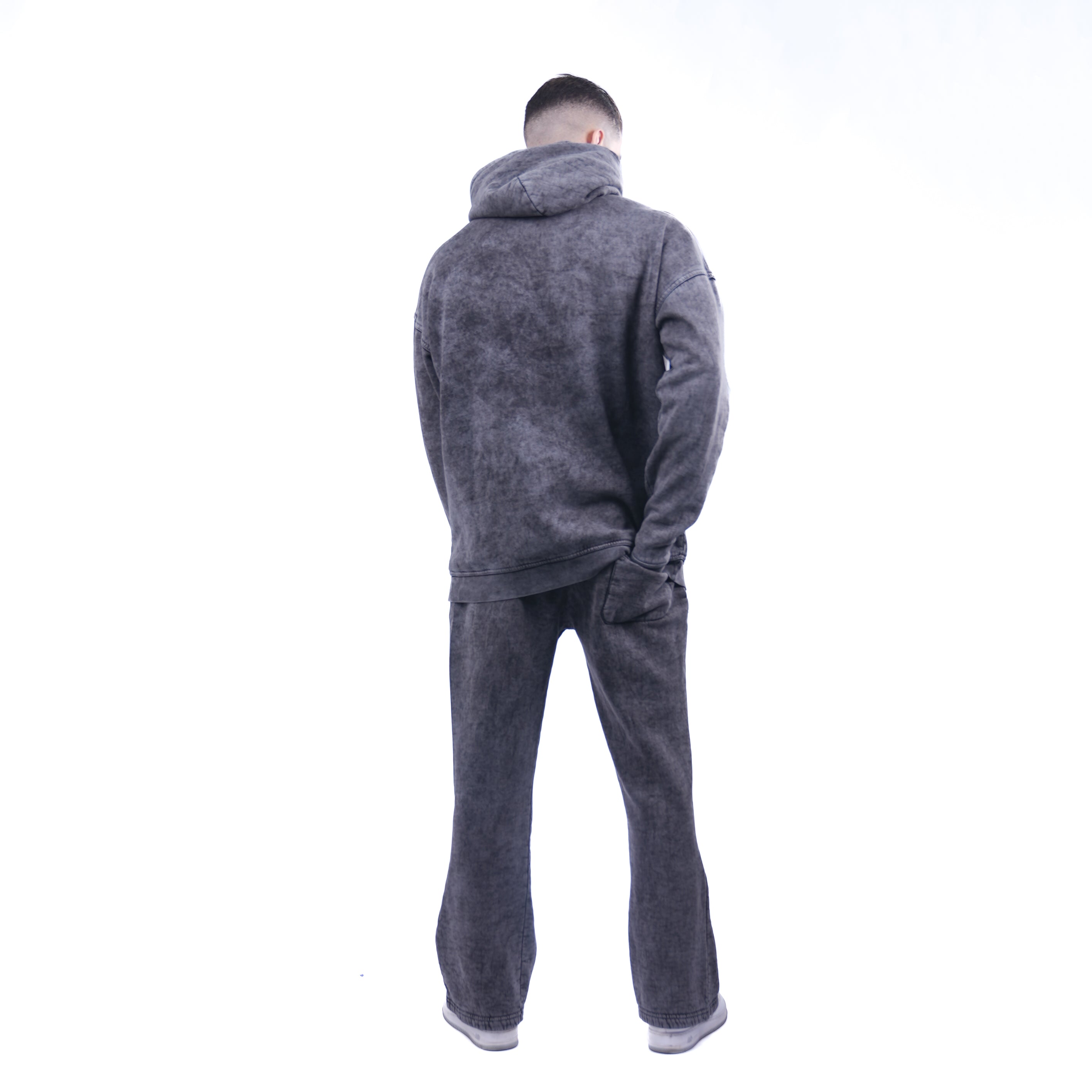 AZED Winter Set Stone Washed Hoodie&Pants Dark Grey