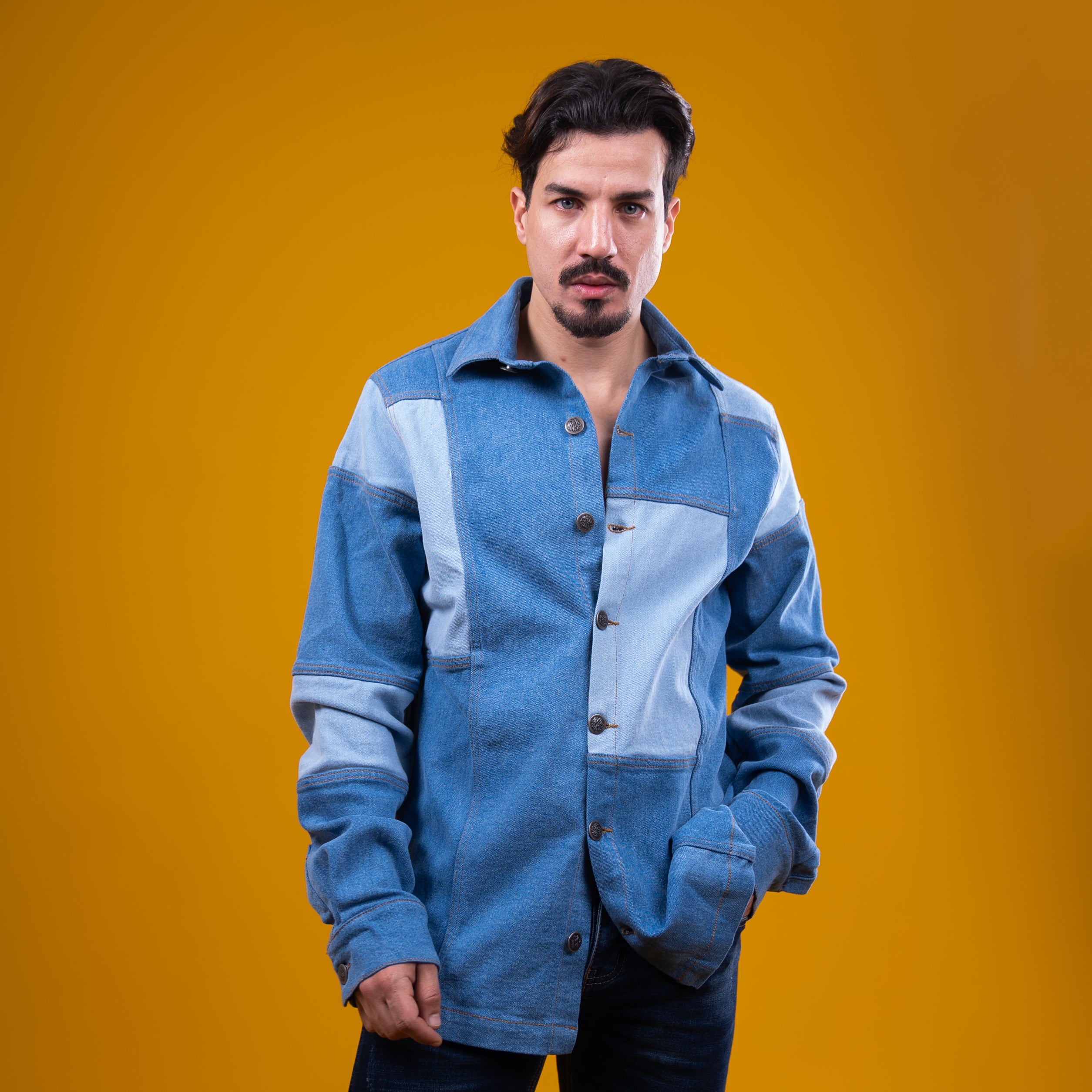 AZED Patchwork Denim Overshirt