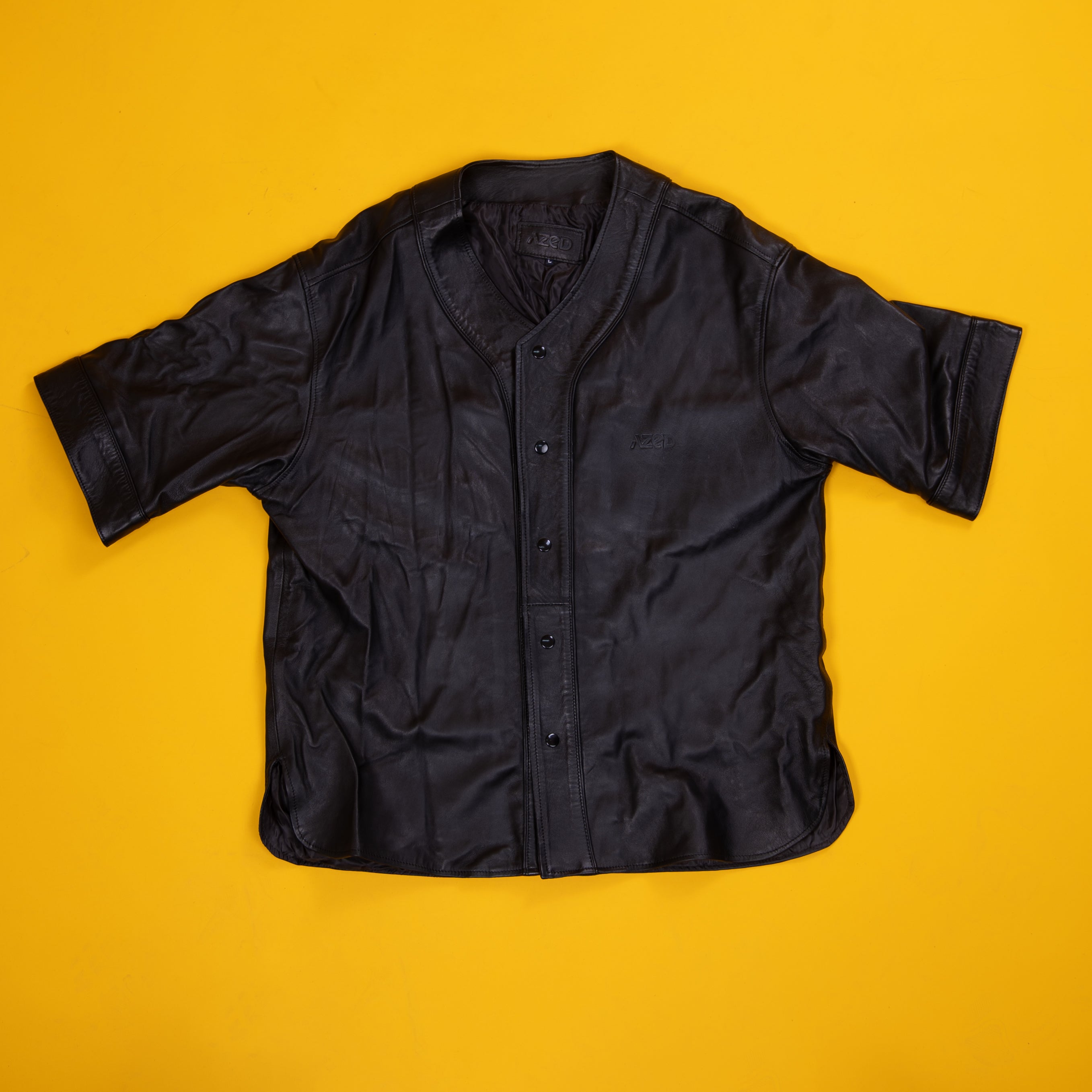 Premium Black Leather Oversized Shirt