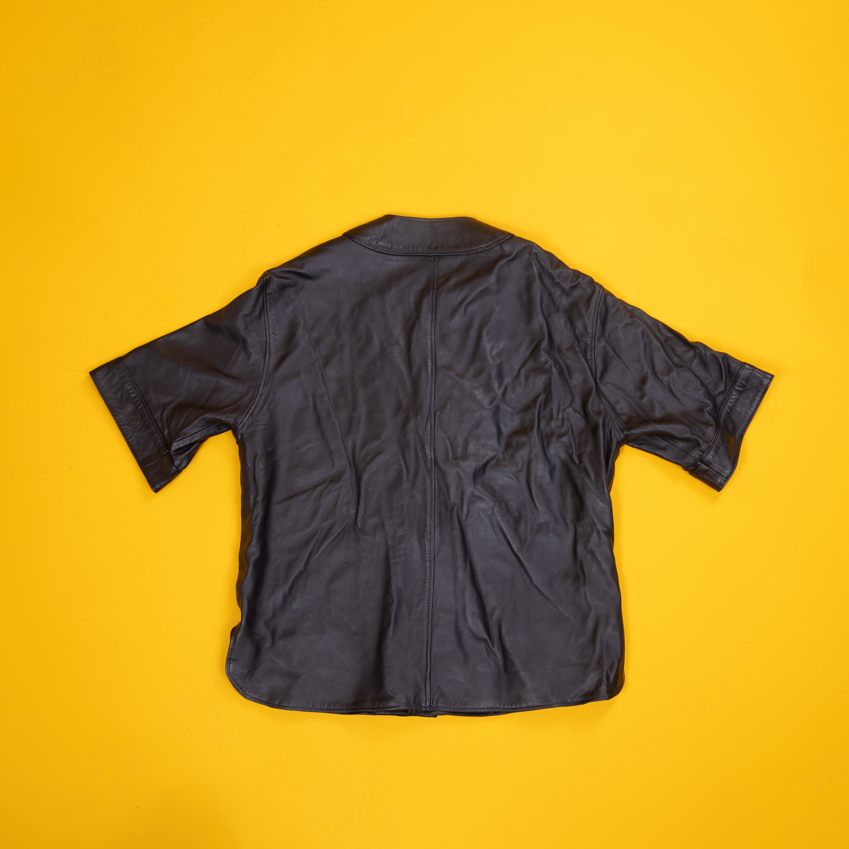 Premium Black Leather Oversized Shirt