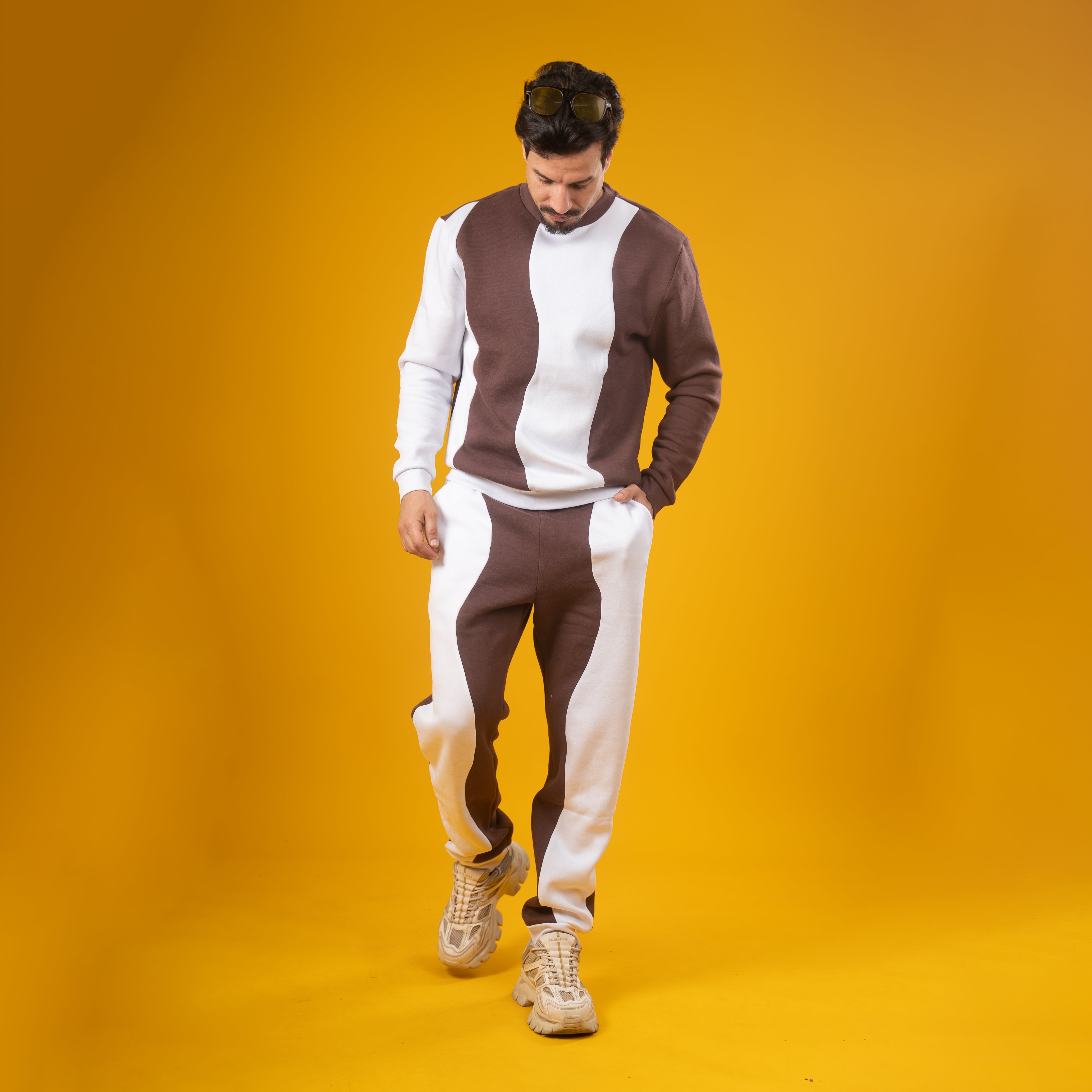 AZED® Wave Tracksuit — Brown & White Edition