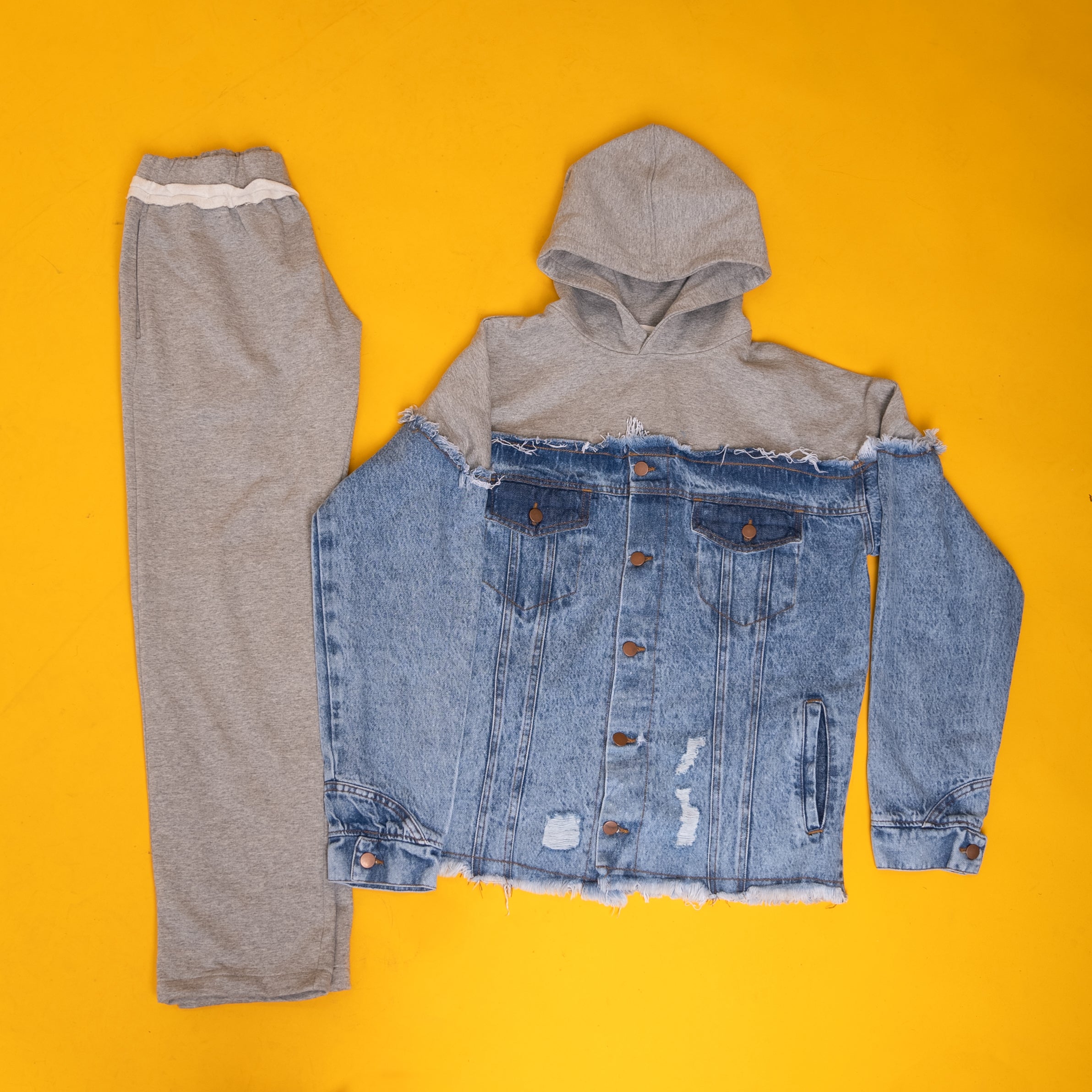 AZED® Hybrid Denim Tracksuit — Blue Washed Edition