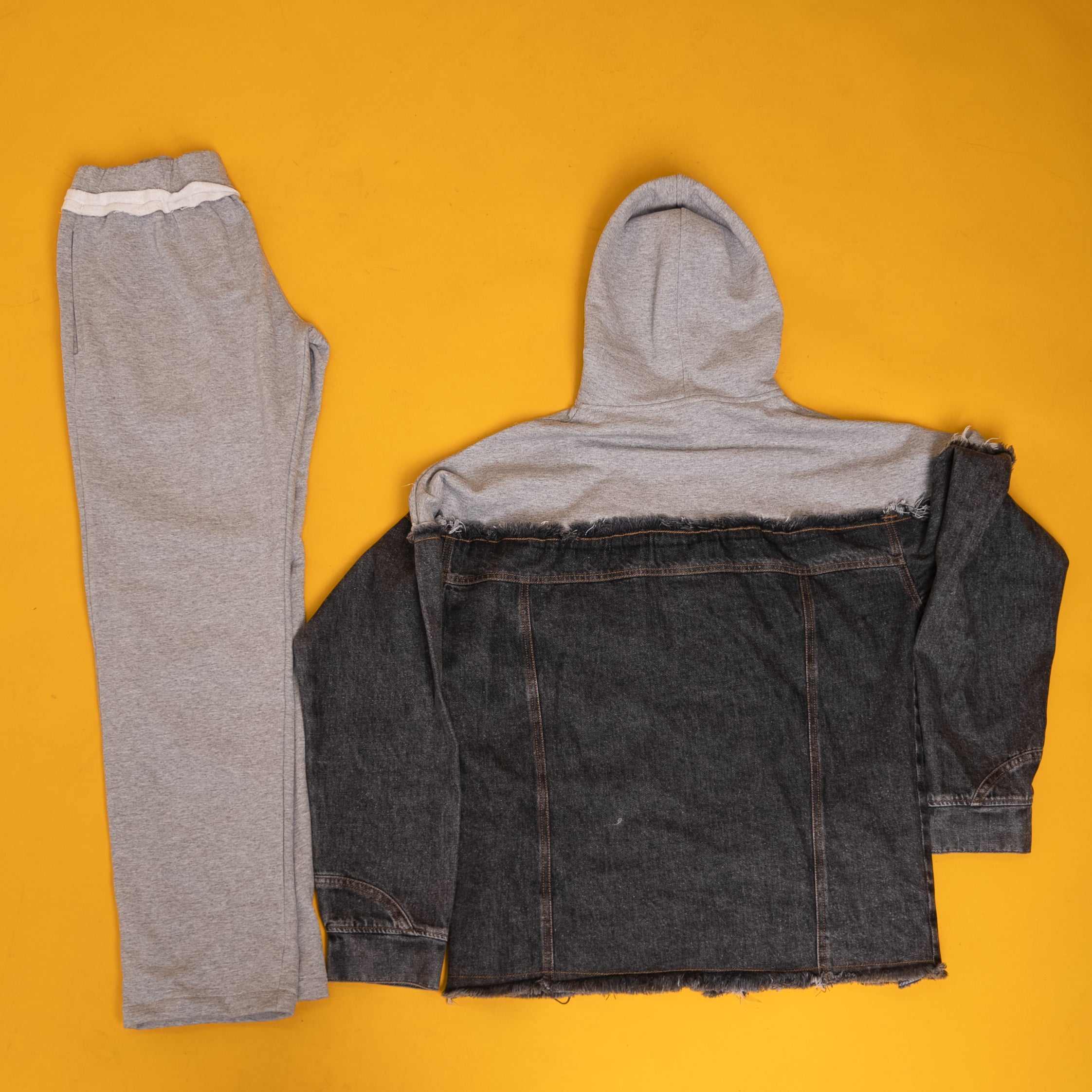 AZED® Hybrid Denim Tracksuit — Grey/Black Edition