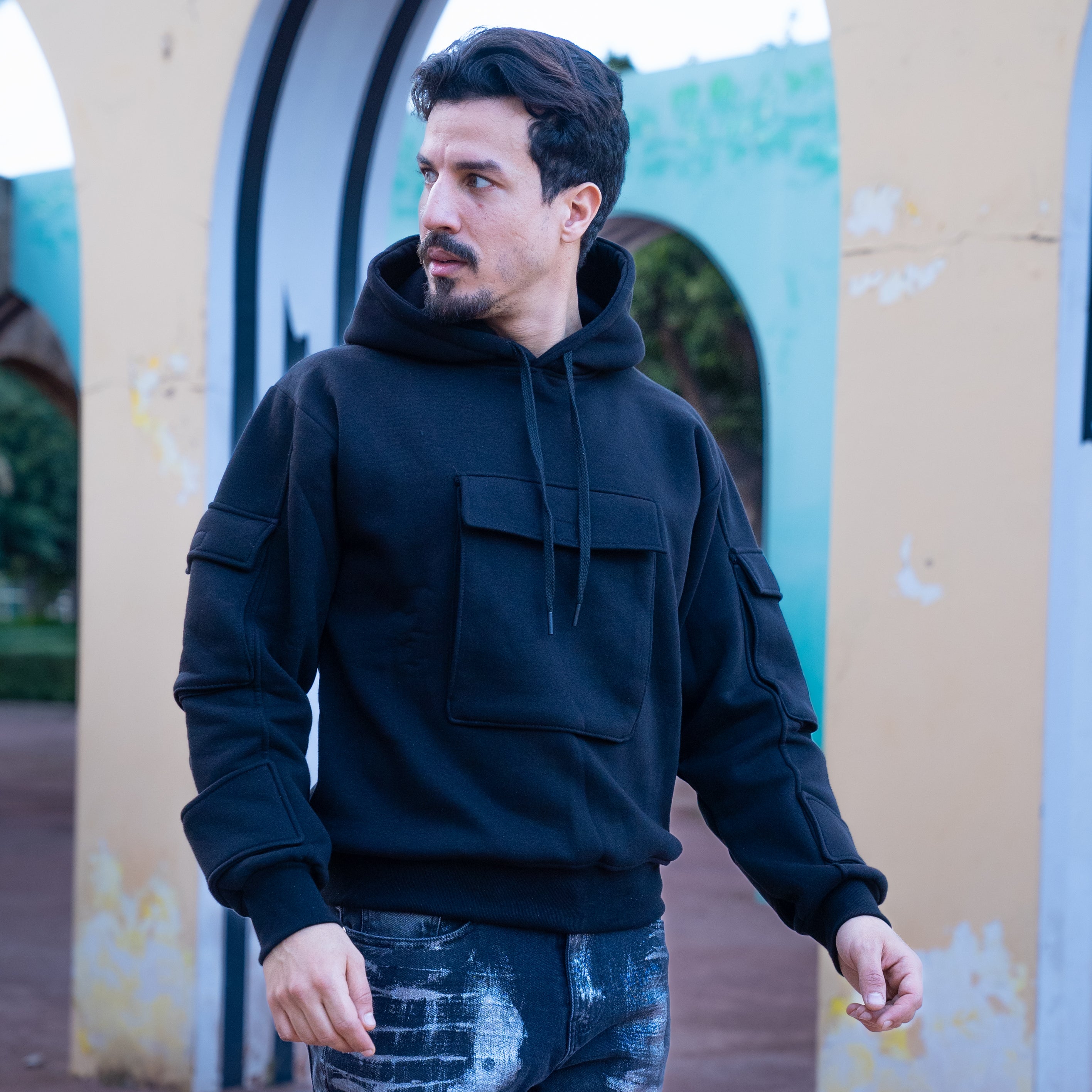 AZED® Tactical Pocket Hoodie — Black Edition