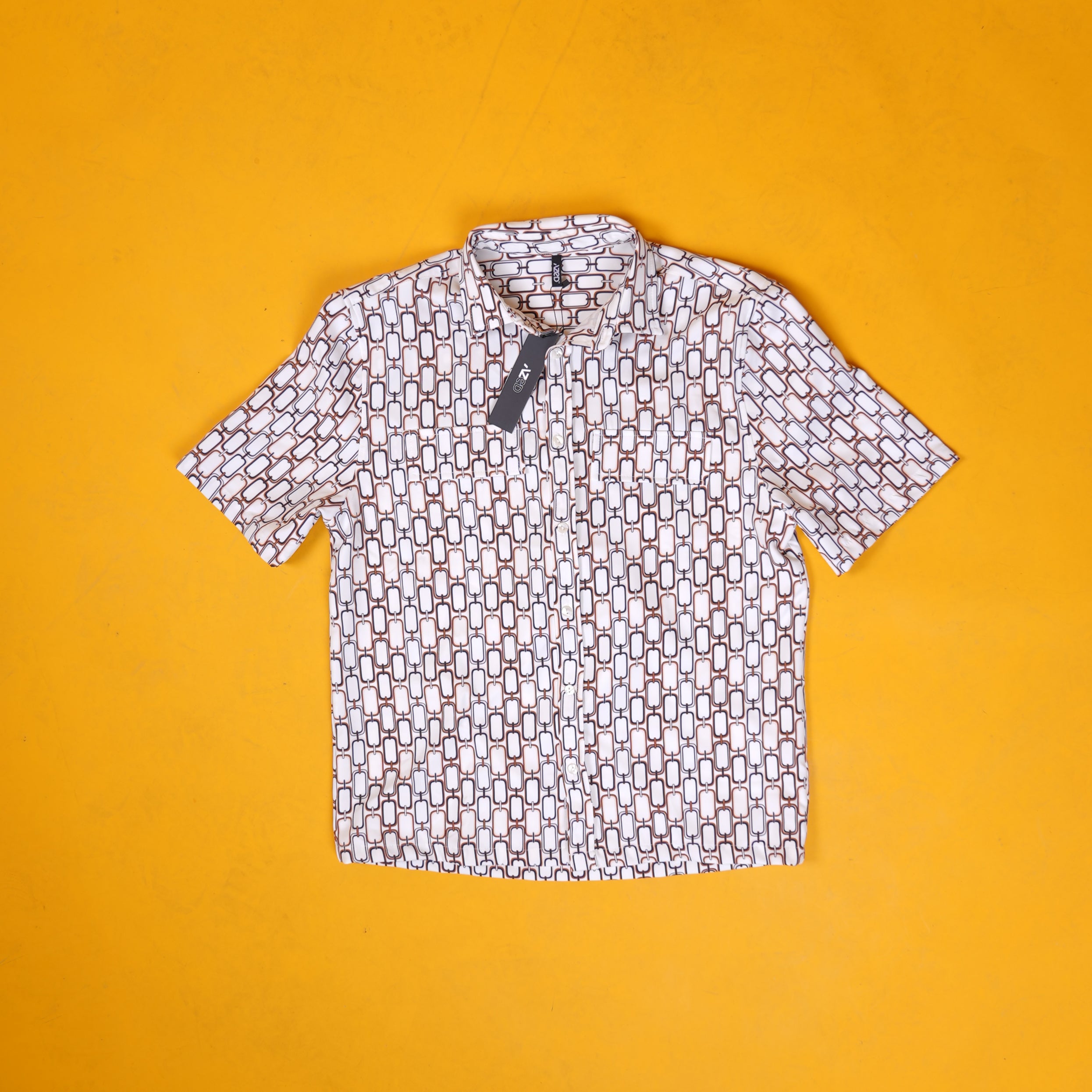 AZED Chaincode  Short-Sleeve Button-Up Shirt