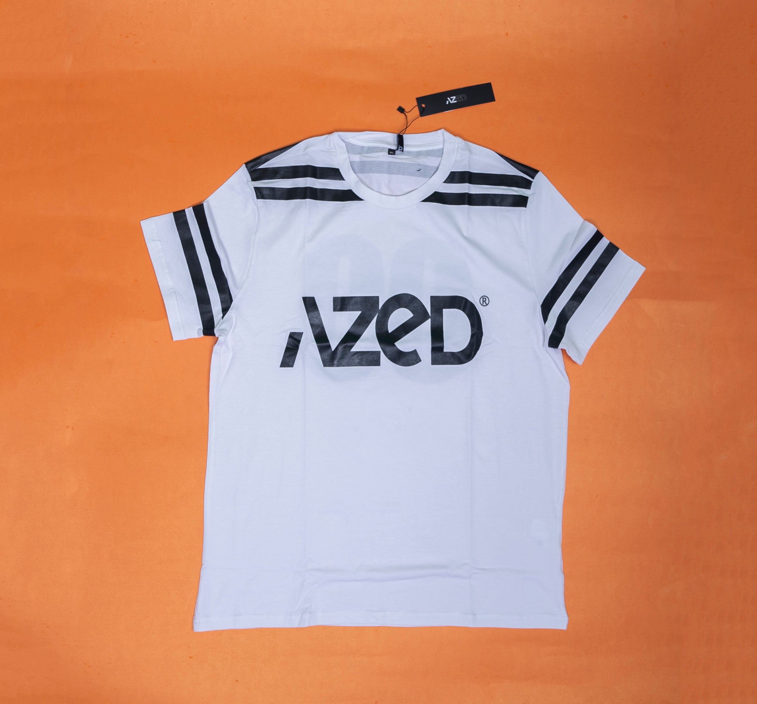 AZED® Striped Jersey Tee — White Edition