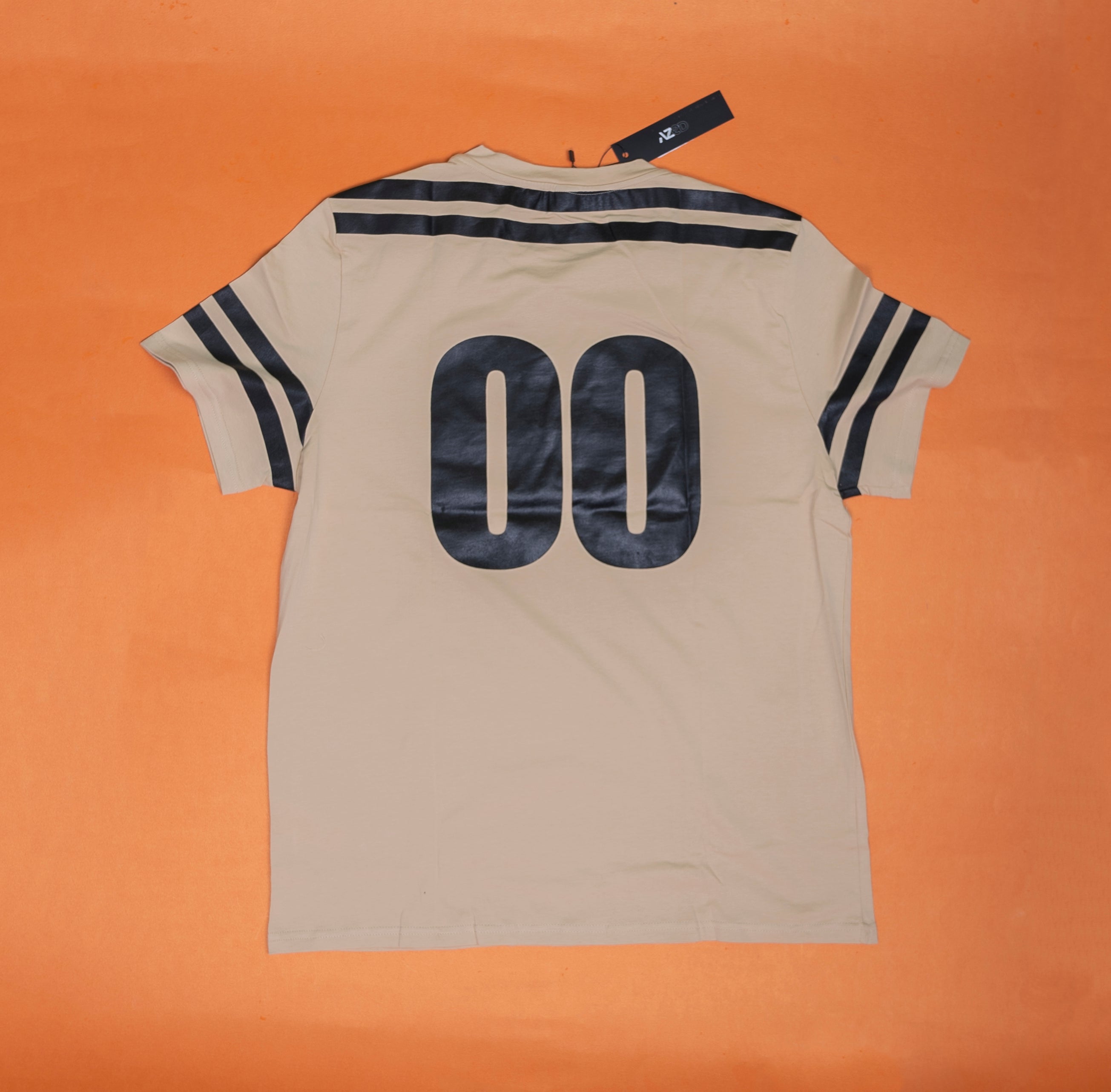AZED® Striped Jersey Tee — Sand Beige