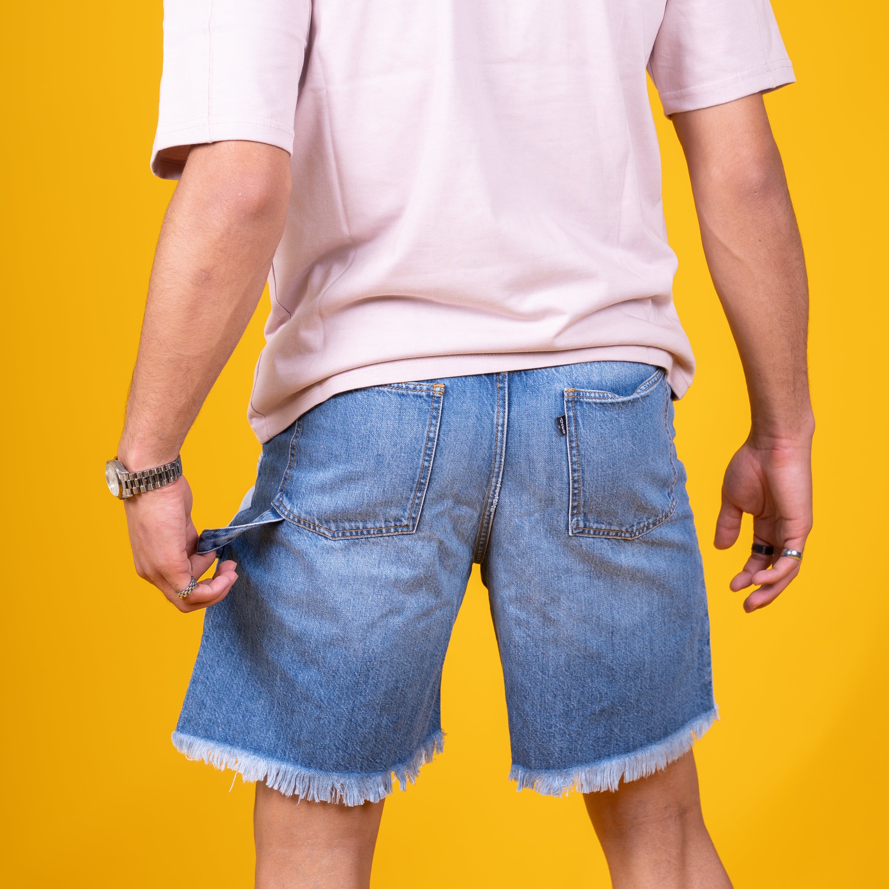 AZED® Dual Tone Denim Shorts — Patchwork Edition