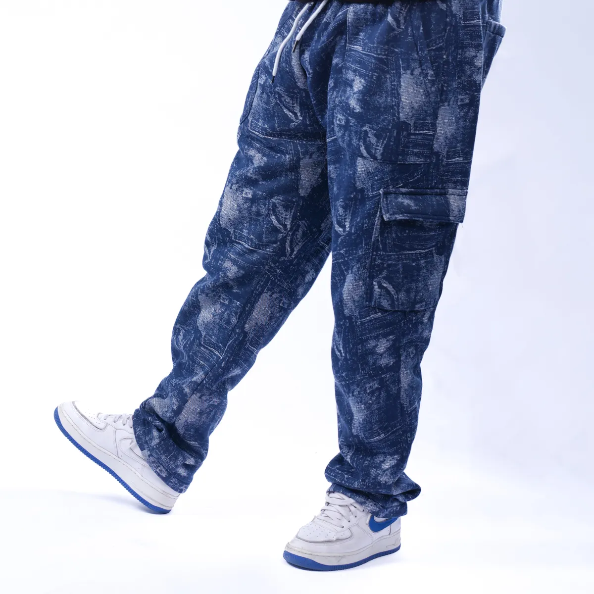 Faded Blueprint Drawcord Trousers